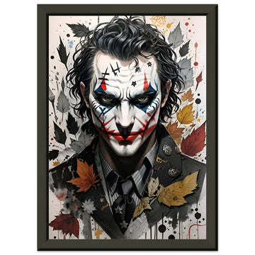 Düstere Zukunftsskizze des Jokers - Poster mit schwarzem Bilderrahmen