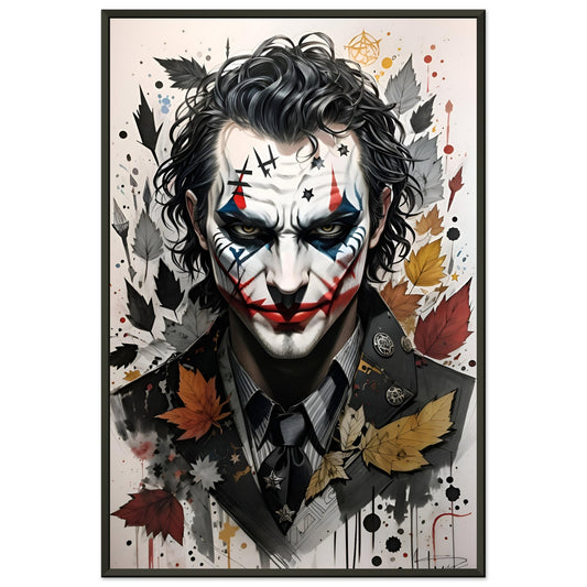 Düstere Zukunftsskizze des Jokers - Poster mit schwarzem Bilderrahmen